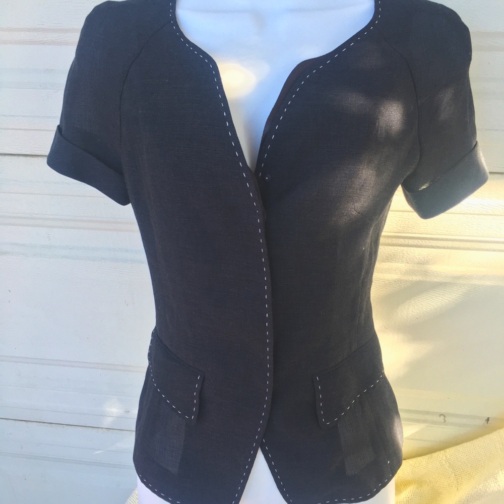 Italian tailored short sleeved fitted jacket
